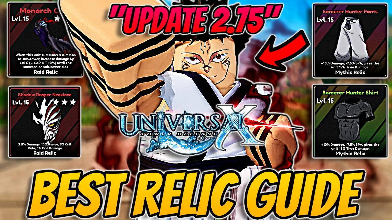 Universal Tower Defense Z relics — gear slots